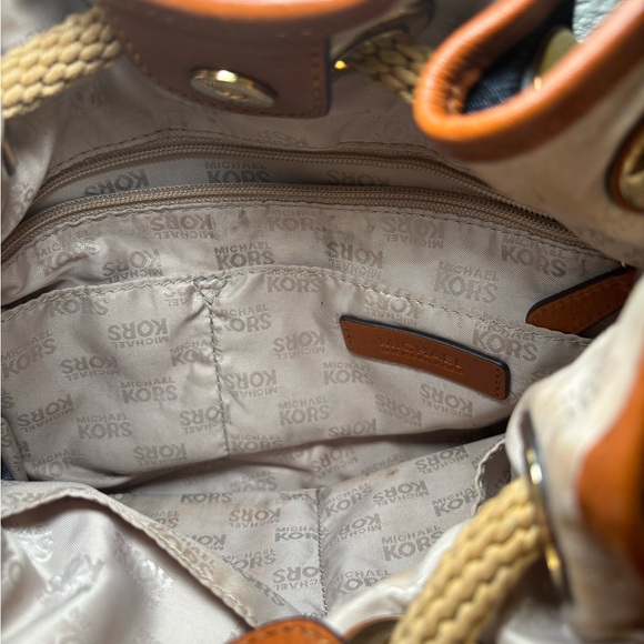 Michael Kors denim Navy and Brown Shoulder Bag - Picture 9 of 9